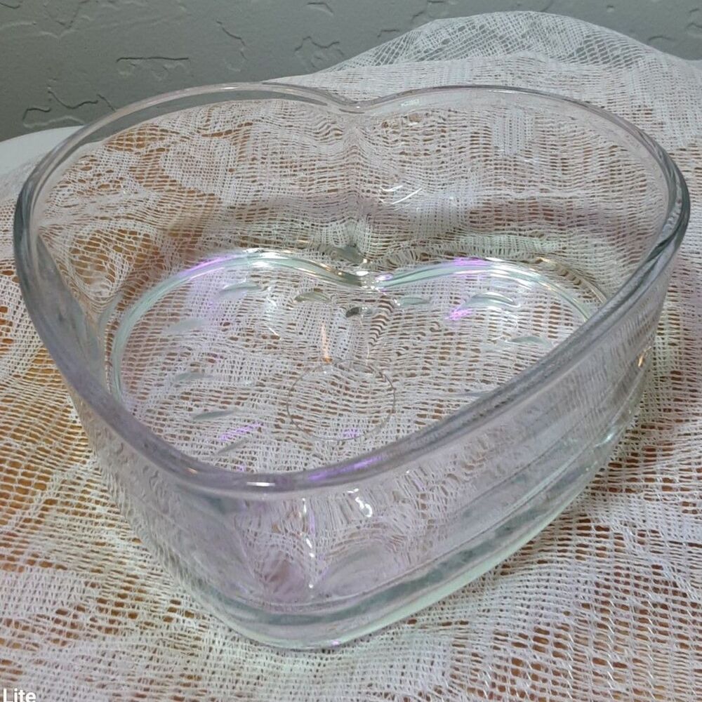 Libby Heart Shaped Clear Candy Dish/Trinket Dish or a Potpourri Dish ~Vintage~